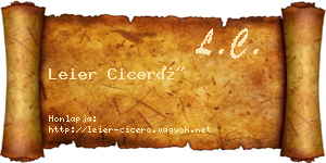 Leier Ciceró névjegykártya